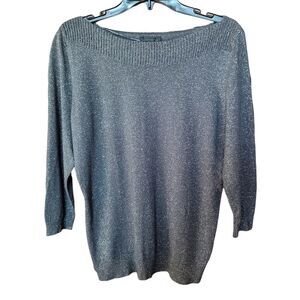 Black and silver scoop neck sweater